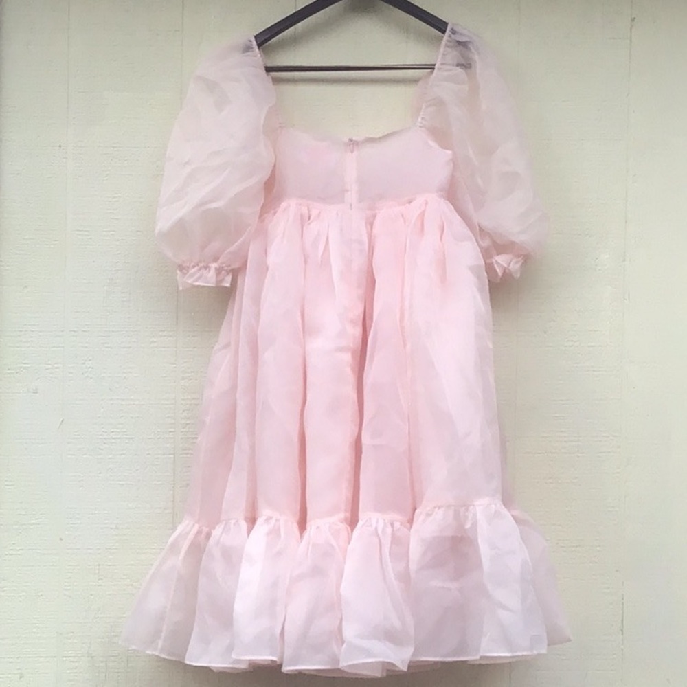 Selkie French puff dress in ballerina pink - Picture 2 of 16